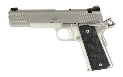 kimber america, stainless lw, 1911, full size, 45 acp, 5" barrel, matte finish, silver, rubber grips, manual safety, fixed sights, 7 rounds, 3...