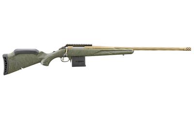 ruger, american generation ii, predator, bolt action rifle, 204 ruger, 22" spiral fluted barrel, burnt bronze, green stock, 10 rounds