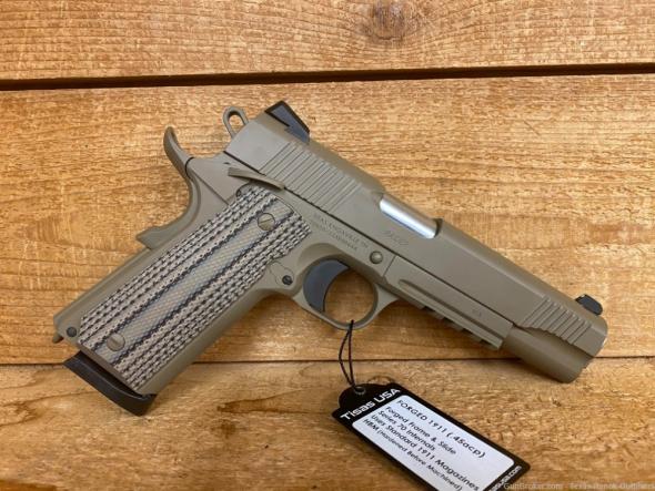 tisas 1911 duty b45rdg 45acp g10 grips 5" cerakote fde enhanced nib
