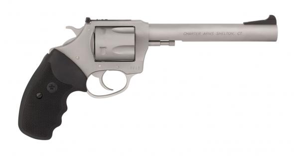 charter arms, mag pug target extra large, 357 mag, 6" barrel, stainless, rubber grips, 6 rounds