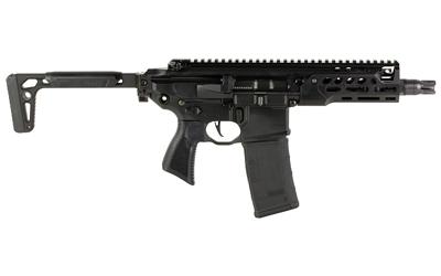 sig sauer, mcx, rattler lt, semi-automatic, short barreled rifle, 300 blackout, 6.75" barrel, sig qrd flash hider, anodized finish, black, folding...