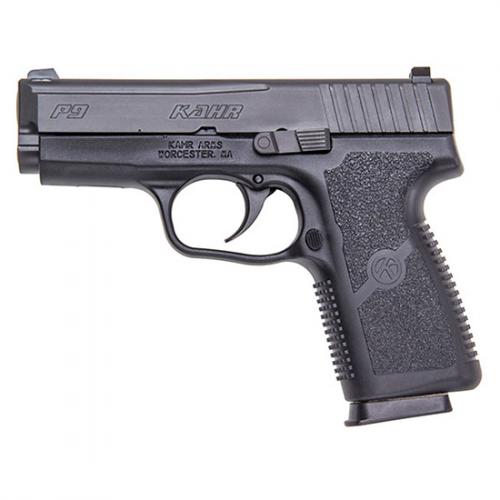 kahr arms, p9, 9mm, striker fired, 3.6" barrel, black finish, night sights, 8 rounds