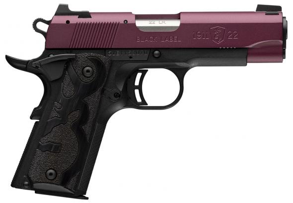 browning, 1911-22 black label, 22 lr, 3.63" barrel, black cherry cerakote, 10 rounds