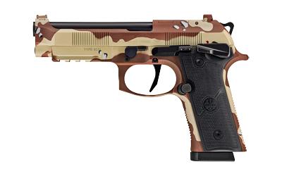 beretta, 92xi, combat, single action only, semi-automatic, full size, 9mm, 4.7" barrel, ambidextrous manual safety, cerakote finish, chocolate chip...