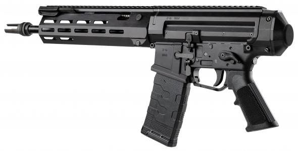 zenith firearms, zf-56, semi-automatic pistol, 556 nato, roller delayed blowback, 12" barrel, threaded 1/2x28, 3 prong flash hider, matte finish,...
