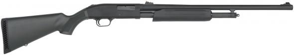 mossberg, 500, 20 gauge, pump action, 3" chamber, 24" matte blued vent rib barrel, accu-set synthetic stock