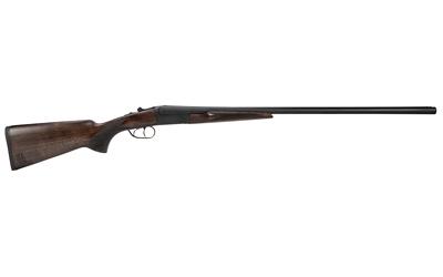 heritage, badlander, side-by-side, 20 gauge, 3" chamber, 28" barrels, matte finish, black, turkish walnut stock, bead sight, 2 round, includes 4...