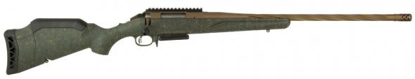 ruger, american predator gen ii, bolt action, 7mm-08 remington, 22" fluted threaded barrel, burnt bronze finish, green splatter synthetic stock,...
