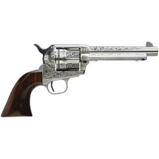 taylors and company, cattleman, 357 magnum, 7.5" barrel, photo engraved stainless, wood grips, 6 rounds