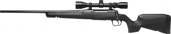 savage arms, axis xp compact, 7mm-08 remington, 22" barrel, 3-9x40 scope package, black finish, left hand, 4 rounds