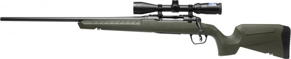 savage arms, axis ii xp compact, 308 winchester, 20" barrel, 3-9x40 scope package, green finish, left hand, 4 rounds