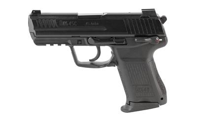 heckler & koch, hk45c, semi-automatic, v1 da/sa, compact, 45 acp, 3.94" barrel, matte finish, black, manual safety, front night sight, 8 rounds, 2...