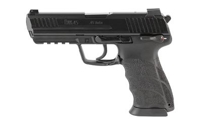 heckler & koch, hk45, semi-automatic, v1 da/sa, full size, 45 acp, 4.46" barrel, matte finish, black, manual safety, front night sight, 10 rounds, 2...