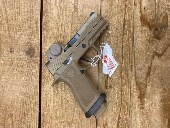 sig sauer p320 m18x flat dark earth 9mm 3.9" brl w/ romeom17 red dot