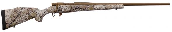weatherby, vanguard badlands, 7mm prc, 24" threaded barrel, muzzle brake, bronze finish, camo stock, 3 rounds