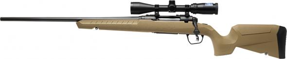 savage, axis ii compact xp, 6.5 creedmoor, 20" barrel, scope combo, flat dark earth stock, left hand, 4 rounds