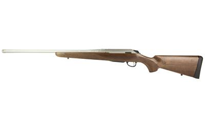 tikka, t3x hunter stainless, bolt action rifle, 270 winchester, 22" barrel, 5/8x24 threaded, wood stock, stainless steel, silver, 3 rounds, 1...