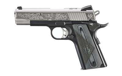 ruger sr1911 lightweight commander southport, ct edition (16705) .45 acp 4.25" 7+1 black/engraved ss