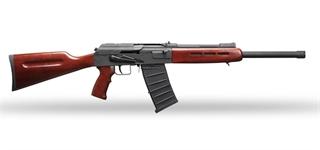 panzer arms, ak12, semi automatic, 12 gauge, 3'' chamber, 18.5" barrel, black finish, red wood stock, right hand, 5 round capacity