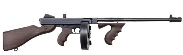 auto ordnance thompson 1927a-1c lw dlx, 45acp, 18" barrel, wood stock & grips, 50 rounds