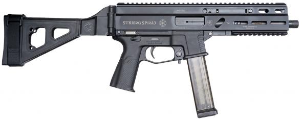 grand power, stribog sp10a3, semi automatic, 10mm, 8" barrel, matte black finish, sb tactical folding brace, m-lok rail, manual safety, 20 round...