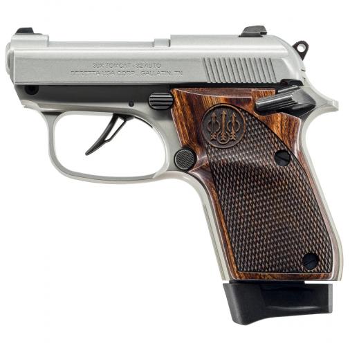 beretta 30x tomcat 32acp, 2.9" barrel, 8 rounds, inox w/wood grips