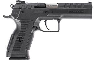 tanfoglio force duty 9mm, 4.9" barrel, 20 rounds, polymer grip, threaded barrel, black