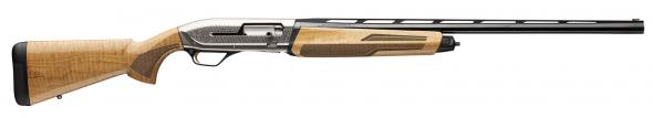 browning maxus ii ultimate maple 12 gauge semi-auto 3" 4, 2 3/4" shells, 26" gloss blued vent rib barrel, satin nickel plated w/scroll engraving...