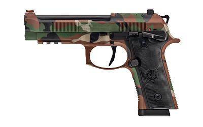 beretta, 92xi combat, single action only, semi-automatic, full size, 9mm, 4.7" barrel, ambidextrous manual safety, cerakote finish, bdu camo, 10...