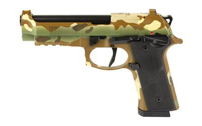 beretta, 92xi combat, single action only, semi-automatic, full size, 9mm, 4.7" barrel, ambidextrous manual safety, cerakote finish, multicam, 18...