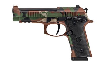 beretta, 92xi combat, single action only, semi-automatic, full size, 9mm, 4.7" barrel, ambidextrous manual safety, cerakote finish, bdu camo, 18...