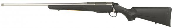 tikka, t3 lite, stainless synthetic, bolt action rifle, 7mm prc, 22" barrel, threaded 5/8x24, stainless finish, black synthetic stock, left hand,...