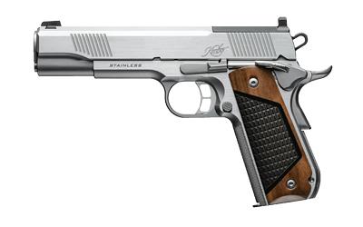 kimber america, next gen 1911, 9mm, 5" barrel, stainless steel, black walnut with g-10 inlays, red dot front sight, ambidextrous safety, 9 rounds