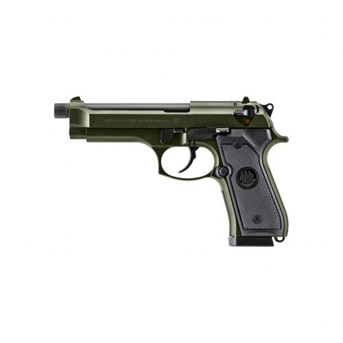 beretta 92fs, 9mm, 4.9" barrel, 15 rounds, olive drab green
