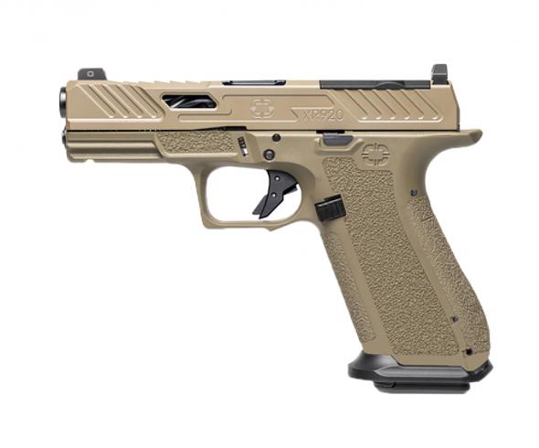 shadow systems xr920 elite *california* 9mm luger 10+1, 4" black nitride match grade/spiral fluted barrel, fde cerakote optic cut