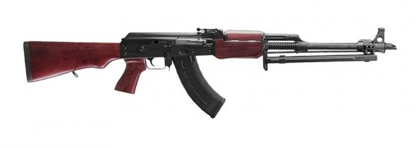 zastava m72 rpk rifle, 7.62x39, 21" barrel, bi-pod, red serbian wood stock, 30 rounds