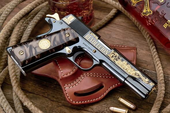 sk customs presidente madero colt 1911 .38 super the fourth production in the historic mexican la revolucin series.