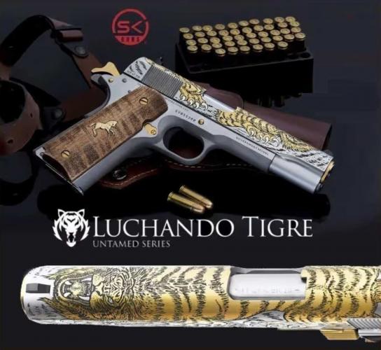 sk customs luchando tigre, colt 1911 untamed series #44 of 200 made 38super