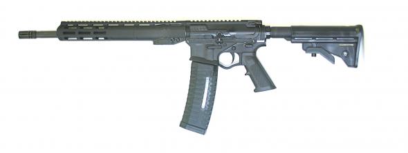 american tactical inc, alpha maxx, semi auto, 5.56 nato, 16" threaded barrel, black, flash hider, collapsible stock, 60 rounds