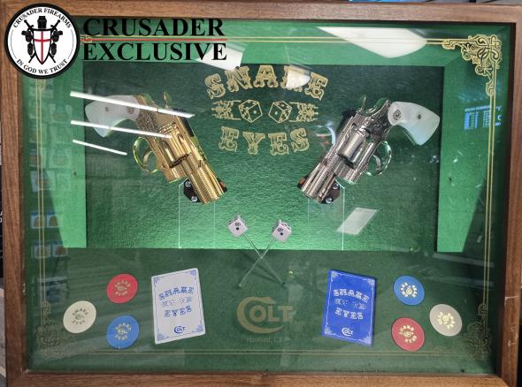 one-of-a-kind crusader exclusive custom snake eyes colt python revolver set