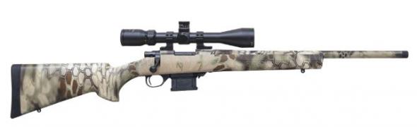 howa, mini action full camo, bolt action rifle, 223 remington, 20" threaded barrel, synthetic stock, right hand, kryptek highlander, includes gamepro...
