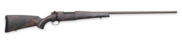 weatherby mark v backcountry 2.0 7mm bc patriot brown cerakote fluted barrel/peak 44 blacktooth brown sponge pattern black carbon fiber stock