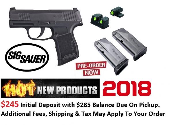 2018 SIG P365 9MM 3" 10RD with Night Sights #365-9-BSS