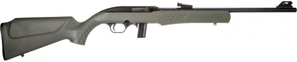 rossi, rs22 semi-auto, 22 lr caliber, 10 capacity, 18" barrel, matte black metal finish & monte carlo od green synthetic stock right hand
