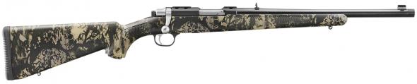 ruger 77/44 44 rem mag 4+1 16.60" blued threaded barrel, blued alloy steel receiver w/integral scope mount, kryptek obskura nox camo synthetic stock