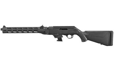 ruger, pc carbine, semi-automatic rifle, 9mm, 16.12" fluted/threaded heavy barrel, black, synthetic stock, m-lok handguard, adjustable ghost ring...