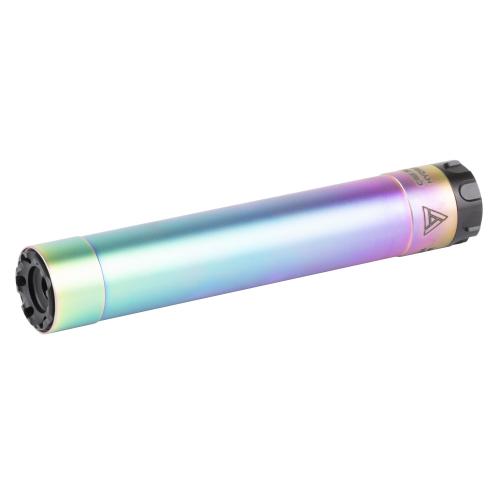 chaos gear supply, hydra ss, suppressor, titanium, black finish, 22 lr/5.7x28mm, 5.6" length, weighs 6.4 oz, 1/2x28 thread pitch, grade 9 titanium...