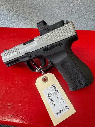 used fmk elite 9mm 4 two toned burris fastfire 3 14rd