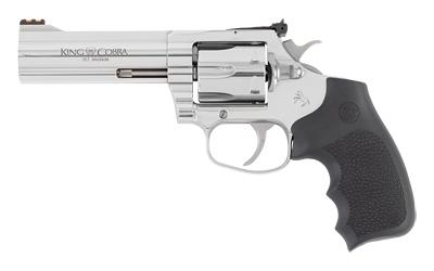 colt''s manufacturing, king cobra target, revolver, double/single action, 357 magnum, 4.25" barrel, brushed stainless steel finish, silver, hogue...