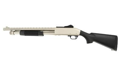 tokarev shotguns, tx3 12, pump action shotgun, 12 gauge, 3" chamber, 18.5" barrel, nickel, ghost ring/fiber optic front sights, synthetic stock, 3...
